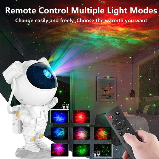 Astronaut Galaxy Projector with Remote Control - 360° Adjustable Timer Kids Astronaut Nebula Night Light, for Gifts,Baby Adults Bedroom, Gaming Room, Home and Party