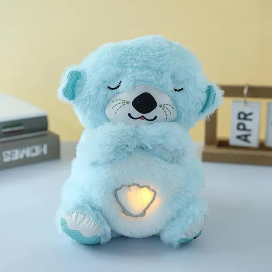 Breathing Teddy Otter Glowing Music for Baby Sensory Sleep Lights Rhythmic Soft Toy Simulation Plush for Babies Kids Soothing Sound